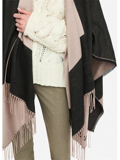Poncho con logo e frange LIU JO | 2F5031T0300/22222